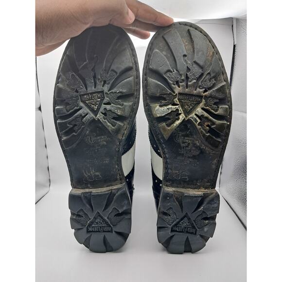 Size 11M - Vintage 80s John Fluevog Boots Black White Leather Two Tone Rare” - Picture 8 of 9